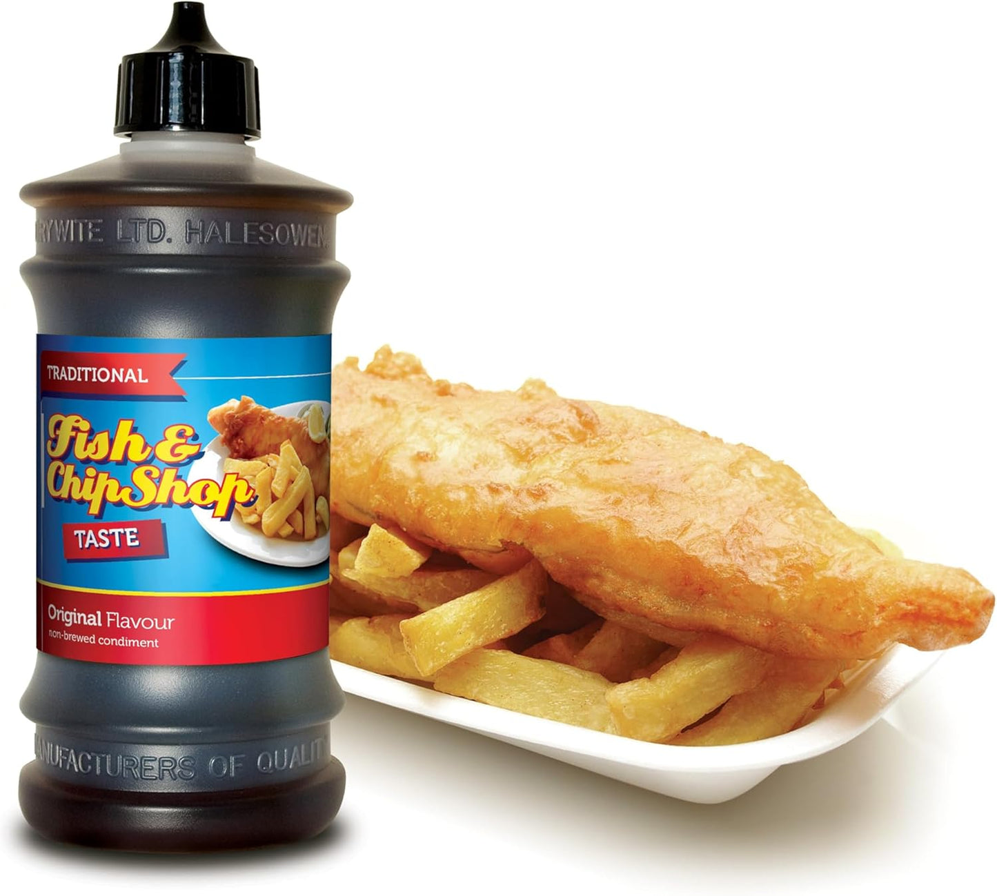 Traditional Real Chip Shop Taste Vinegar - Maltflaven Vinegar & Ready-to-Use Non-Brewed Condiment - Original Fish & Chip Shop Taste - Authentic Chip Shop Taste (315ml)