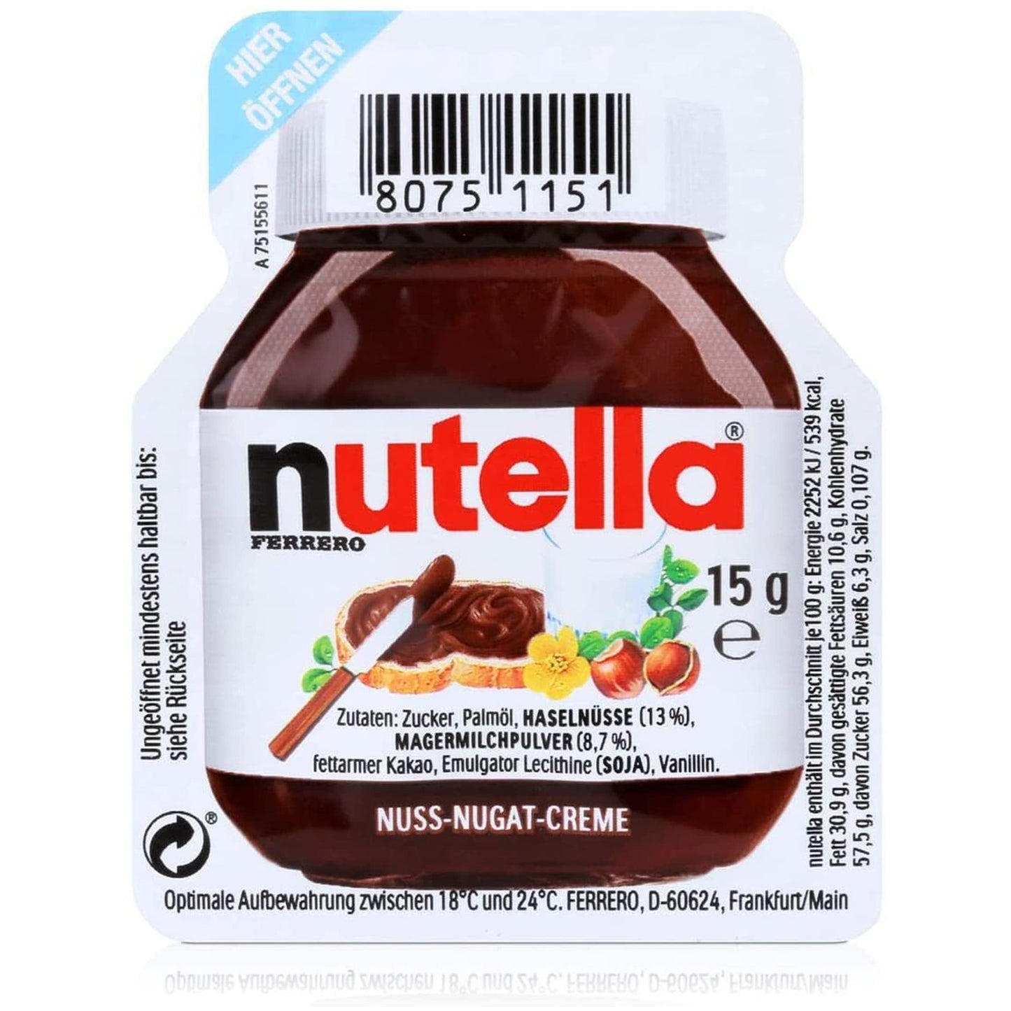 30 x 15g Nutella Spread Portions by Ferrero