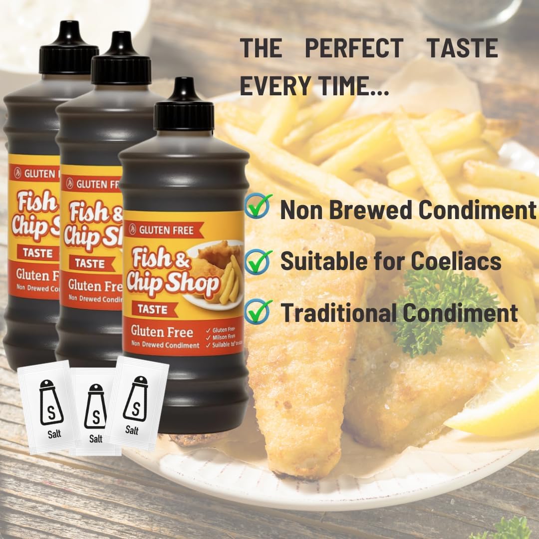 Gluten Free Chip Shop Maltflaven Non Brewed Condiment Coeliac Friendly Ready to Use 315ml Pack of 3