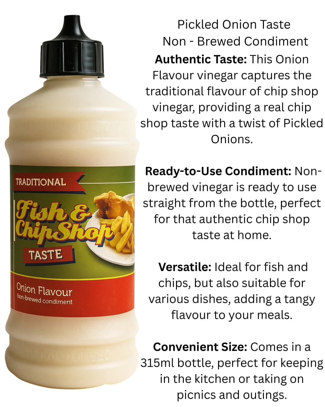 Fish And Chip Shop Set Traditional Non-Brewed, Gluten-Free Non-Brewed And Onion Flavour 315ml Bottles X3