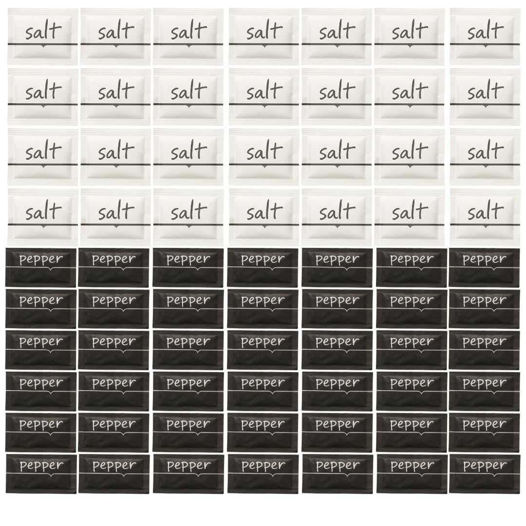 Salt And Pepper Sachet Bundle Travel-Size Condiments 200 Packets For Hotels And Catering