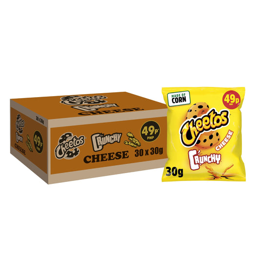 Cheetos Crunchy Cheese Snacks Crisps 49p RRP PMP 30g – 30 x 30g