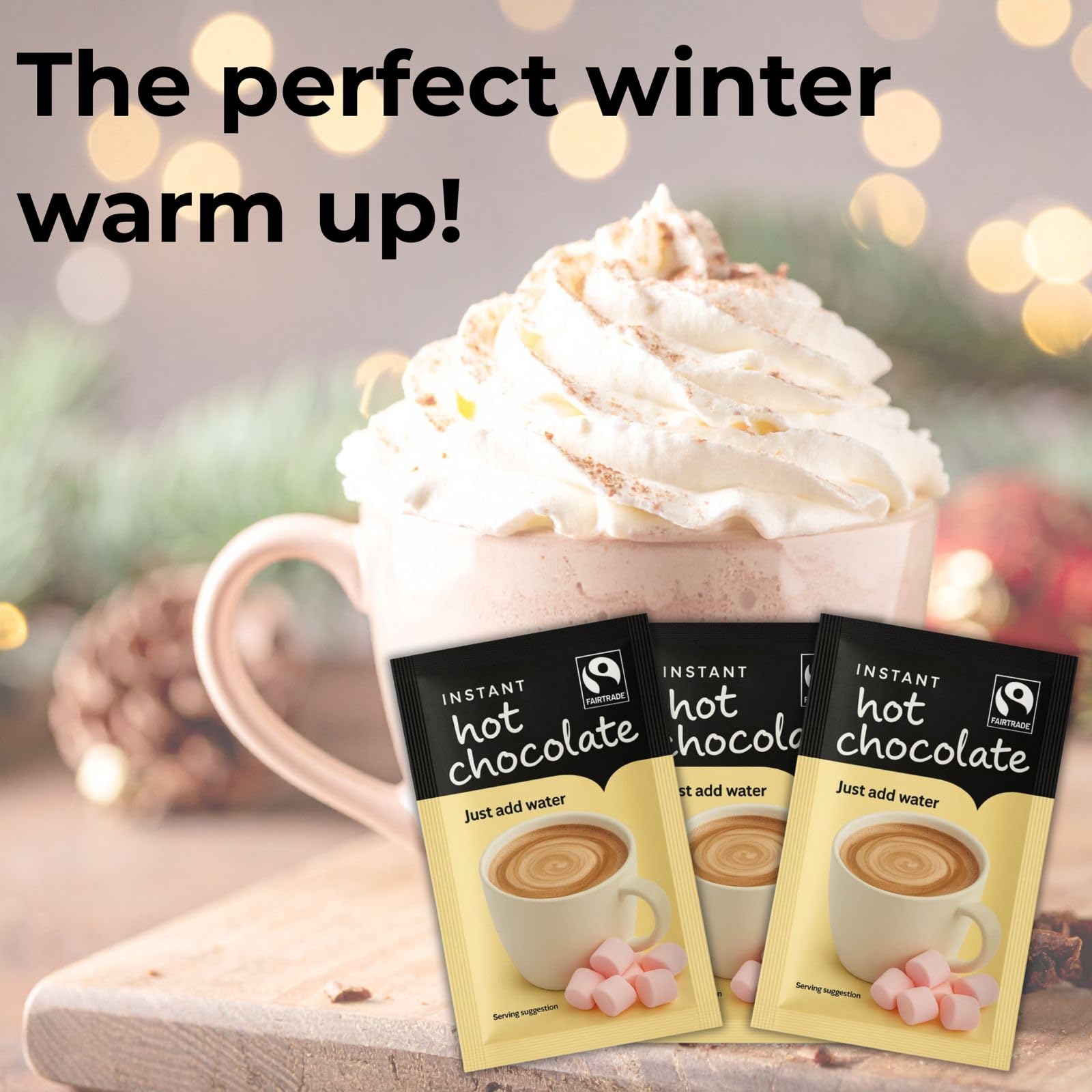 WoodzyCo Exclusive Hot Chocolate Sachet 28g Instant Rich And Creamy Individually Wrapped 10 Pack