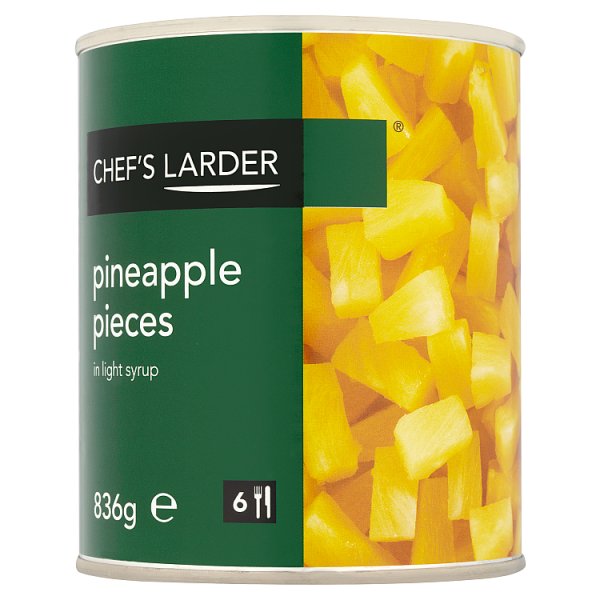 Chef's Larder Pineapple Pieces In Light Syrup 836g Foodservice Single Pack For Stores And Kitchens