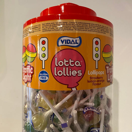 Vidal Lotta Lollies 150 Lollipops Strawberry Lemon-Orange Flavour – 1 x 150pk