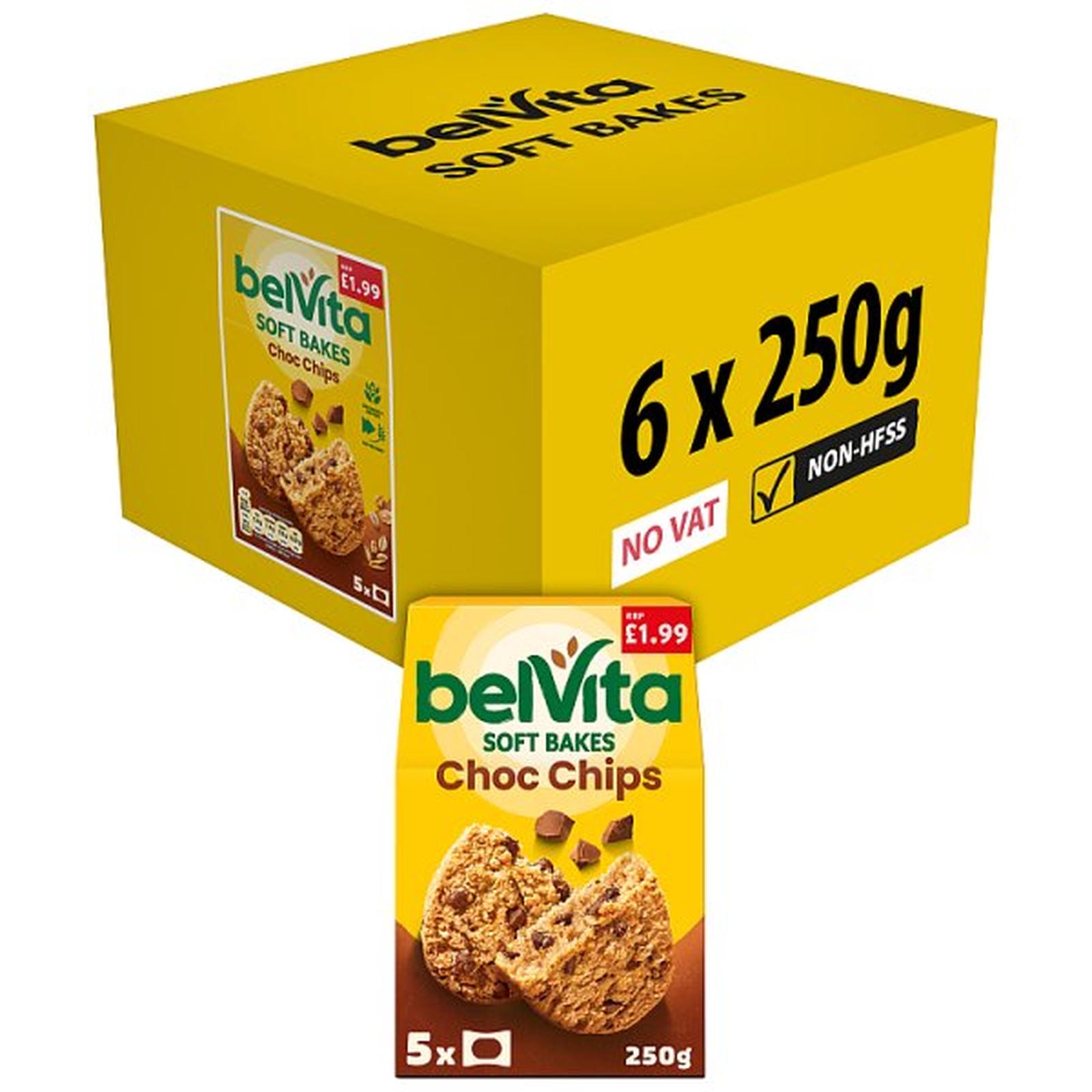 Belvita Soft Bakes Chocolate Chip Cereal Snack Bar Multipack £1.99 PMP 250g (5 x 50g)