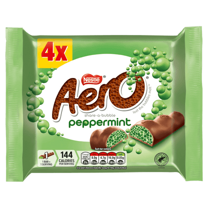 Aero Bubbly Peppermint Chocolate Bar 4 Pack Multipack 108g – 14 x 108g