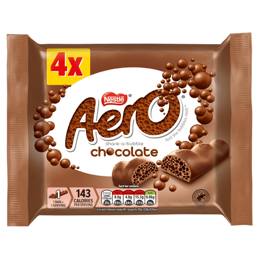 Aero Bubbly Milk Chocolate Bar 4 Pack Multipack 108g – 14 x 108g
