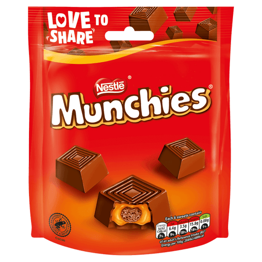 Munchies Milk Chocolate & Caramel Tube 52g – 36 x 52g