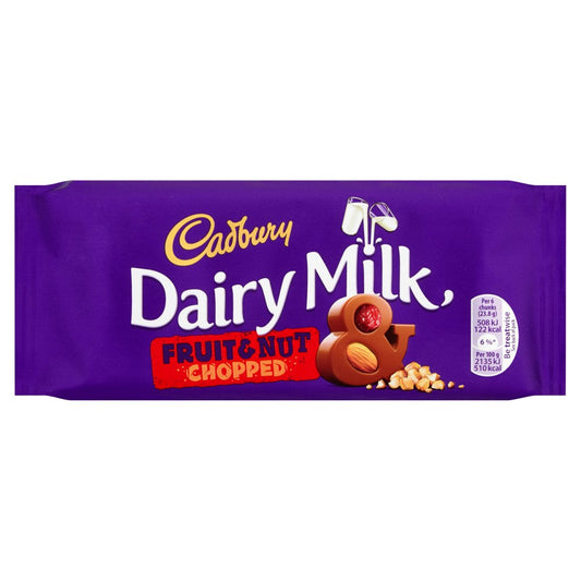 Cadbury Dairy Milk Fruit And Nut Chocolate 95g – 22 x 95g