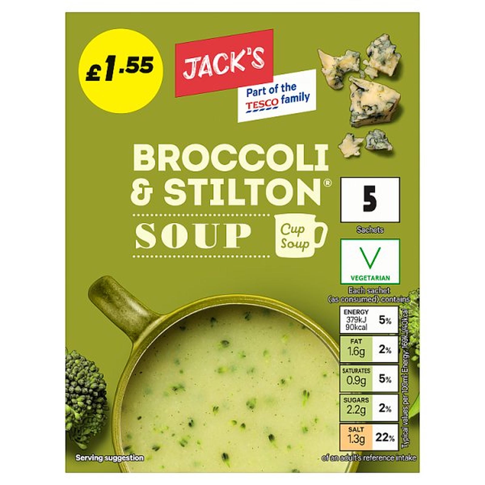 Jack's Broccoli & Stilton Soup 5 x 24g (120g)