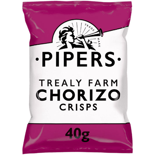 Pipers Trealy Farm Chorizo Crisps Grab Bag 40g – 24 x 40g