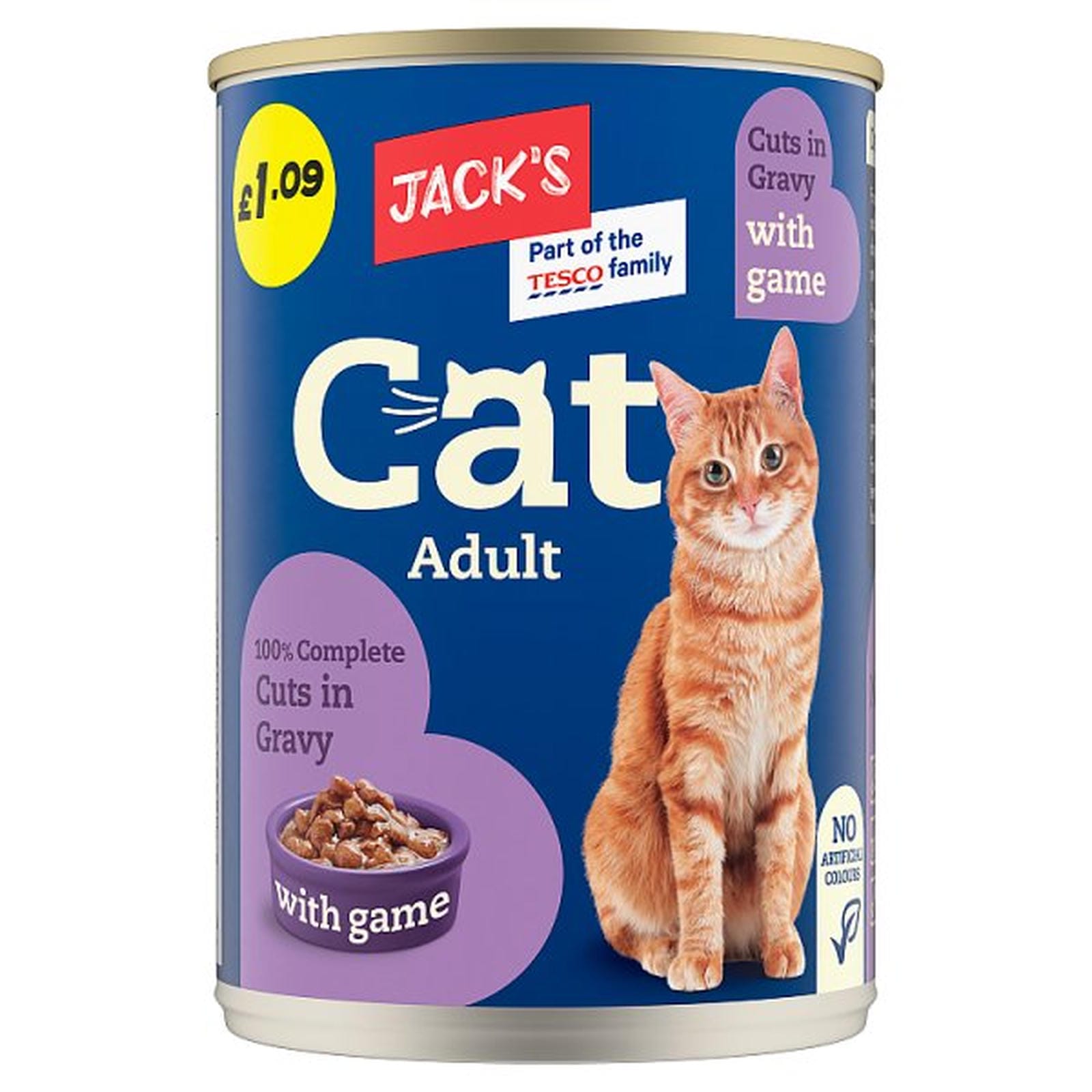 Jack's Adult Cat 100% Complete Cuts in Gravy with Game 415g