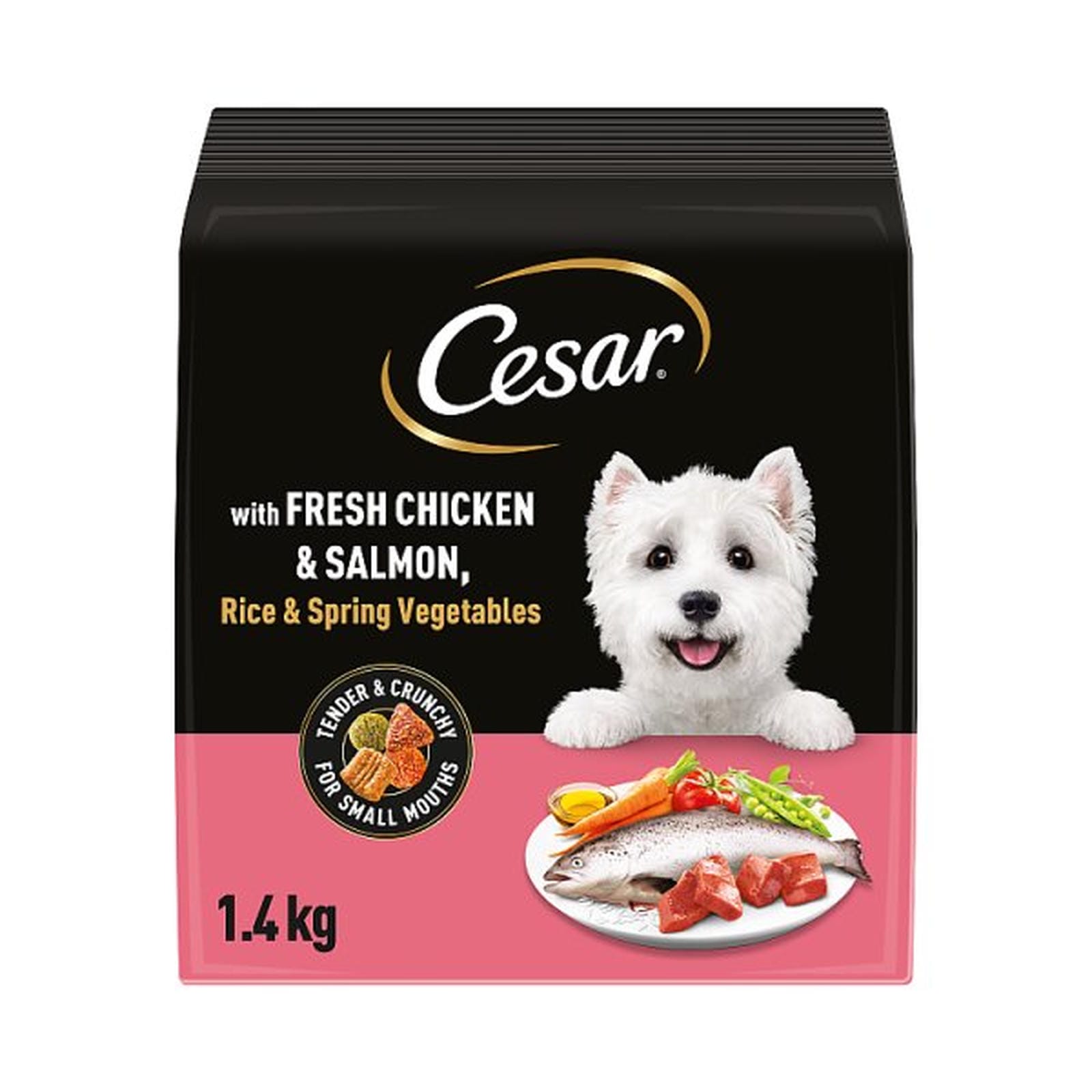 Cesar Adult Dry Dog Food with Fresh Chicken, Salmon & Vegetables 1.4kg