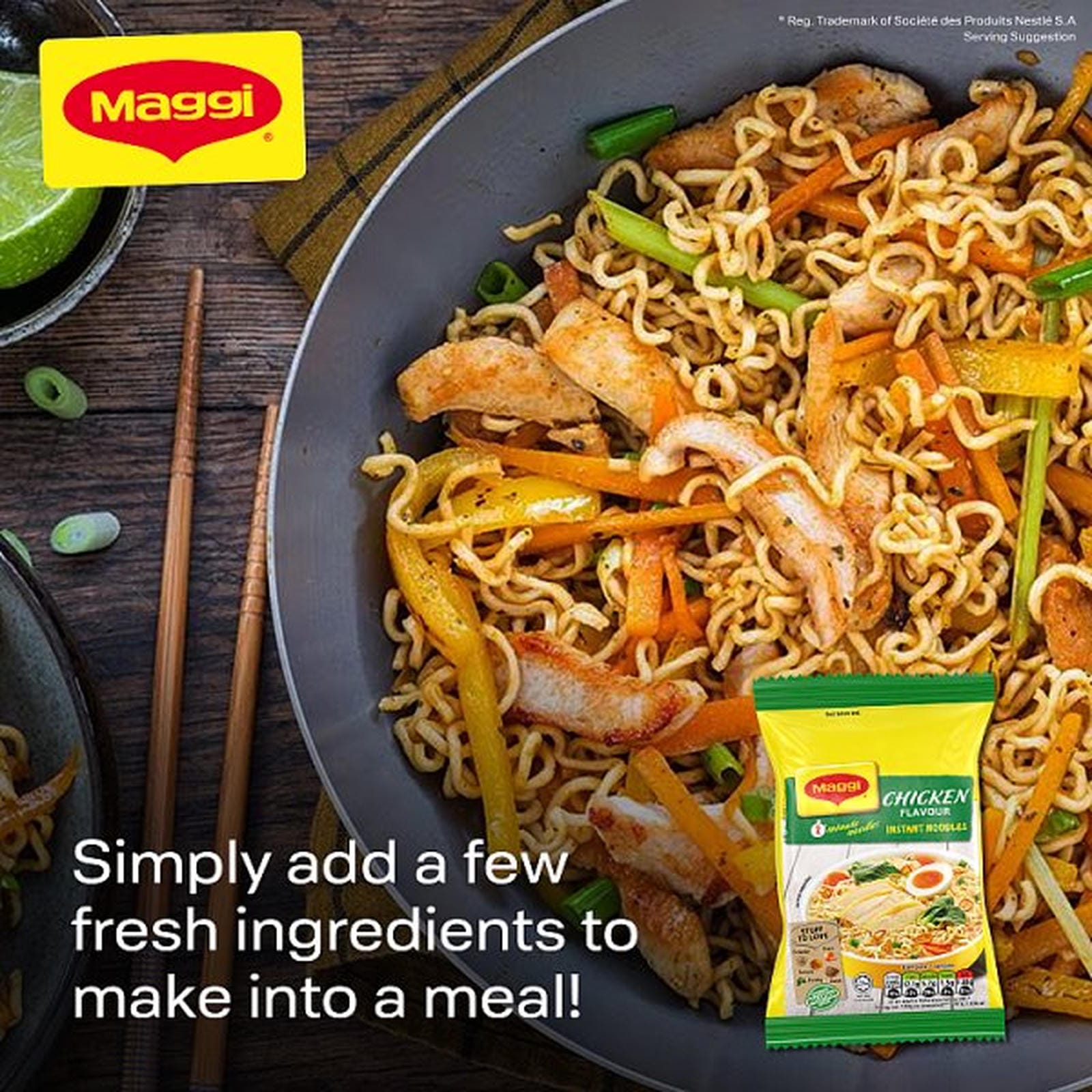 Maggi 2 Minute Authentic Malaysian Chicken Noodles Multipack 5x74g