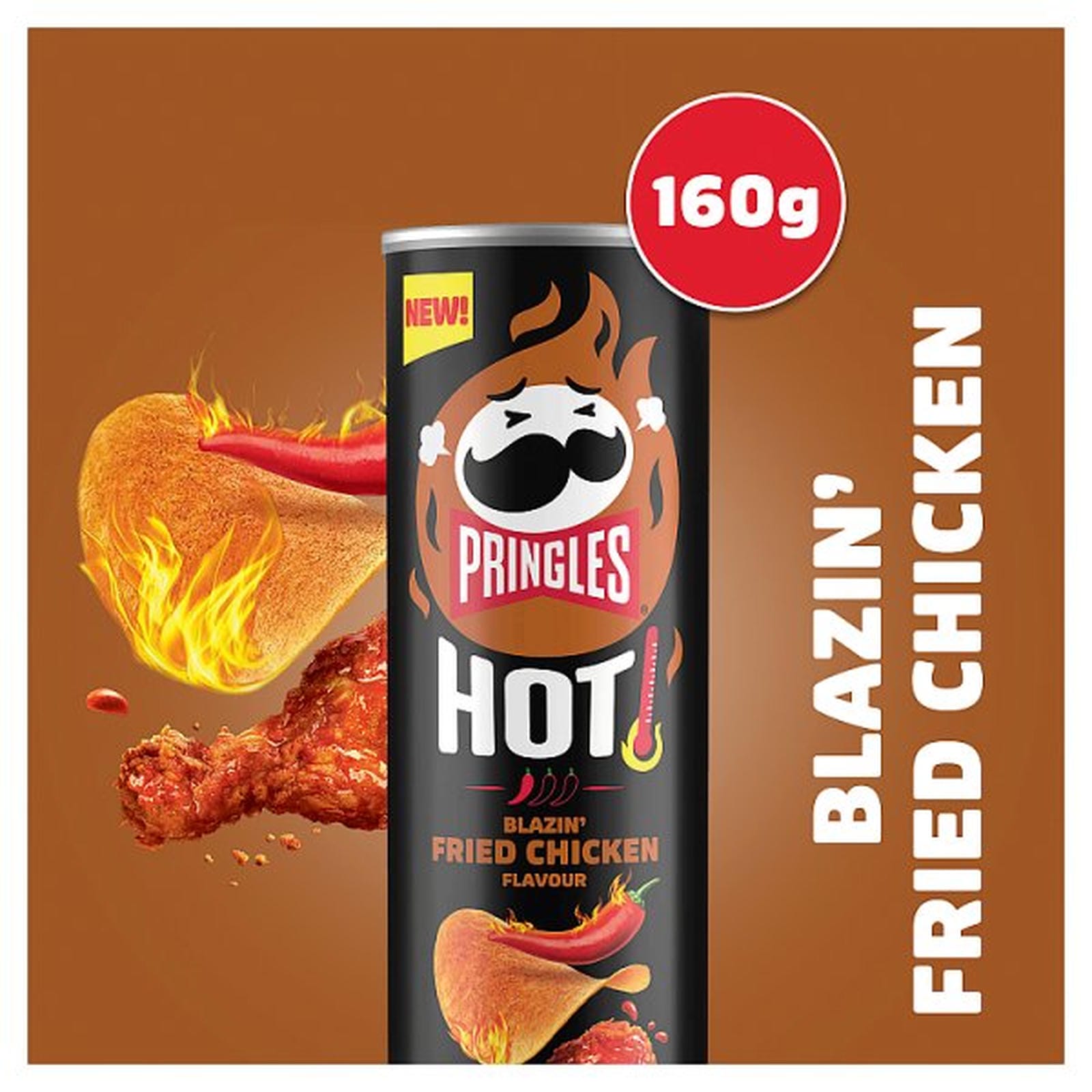 Pringles Hot Blazin' Fried Chicken sharing crisps 6x160g PMP £2.75