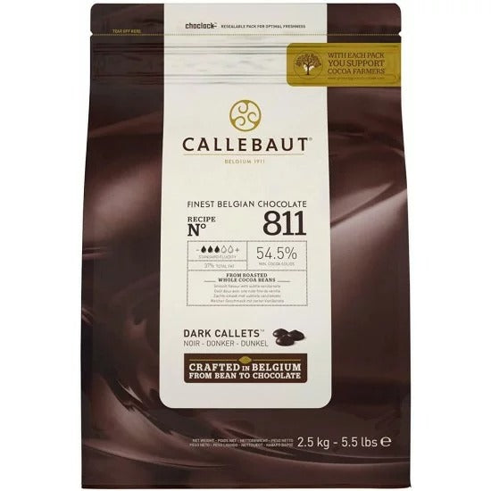 Callebaut Dark Callets Belgian Chocolate 2.5kg 1 x 2.5kg Foodservice and Bakery Use