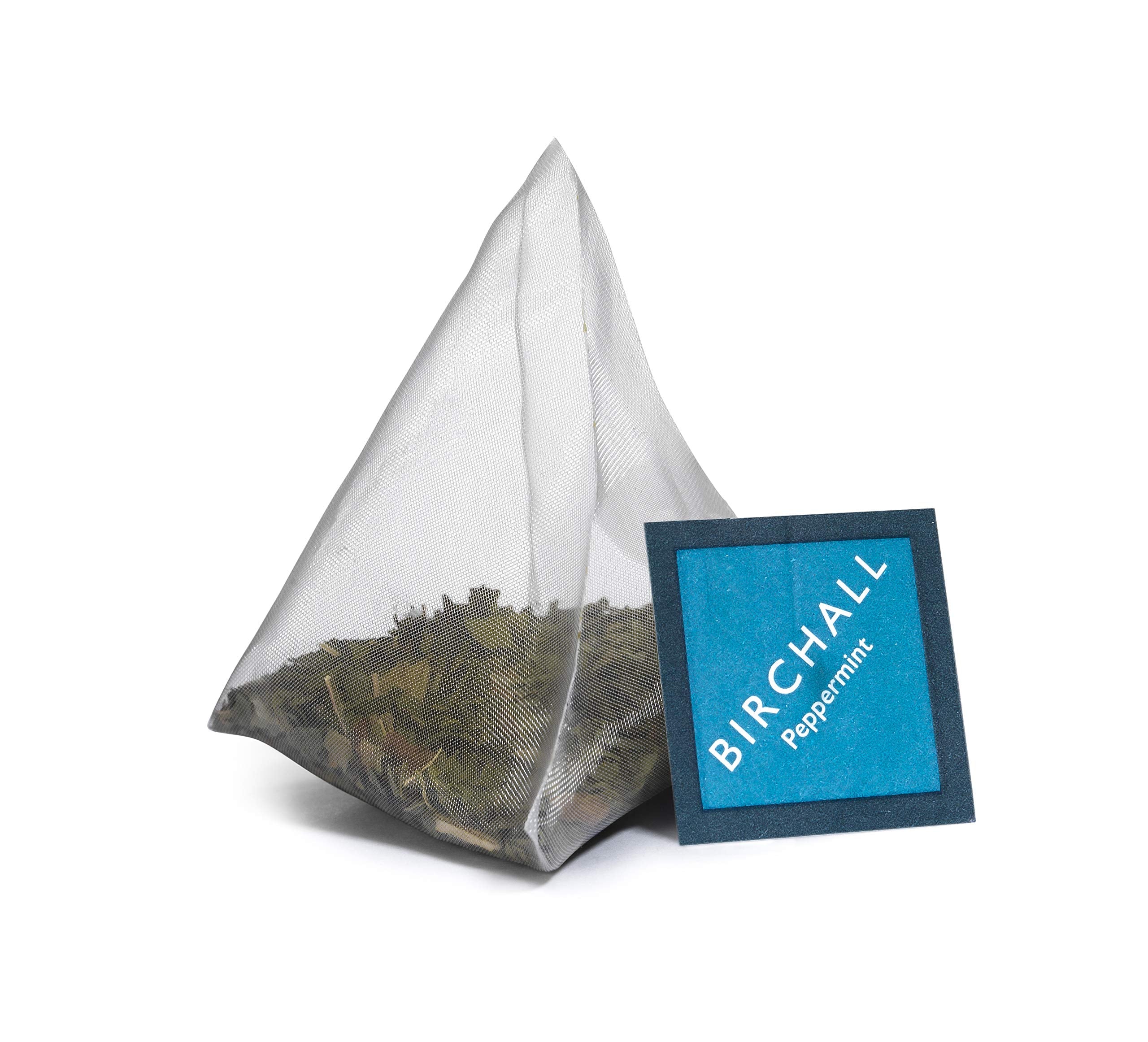 Birchall Peppermint Tea Bags Caffeine Free 80-Count Plant-Based Prism Rich Mint Aroma Suitable for Vegans
