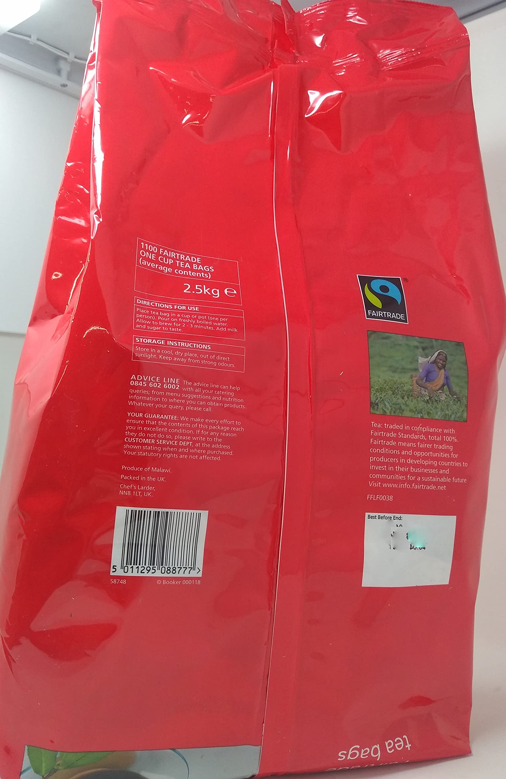 Chefs Larder Tea Fairtrade Premium Tea Bags 2.5kg 1100s Pack Foodservice Catering Size