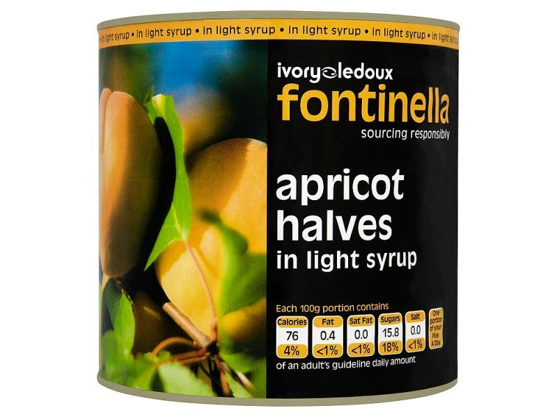 Fontinella Apricot Halves in Light Syrup 2.5kg – 1 x 2.5kg