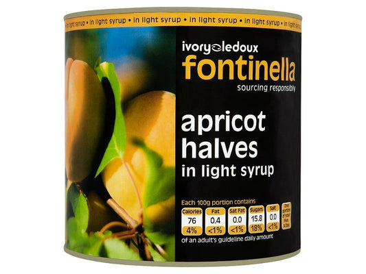 Fontinella Apricot Halves in Light Syrup 2.5kg – 1 x 2.5kg