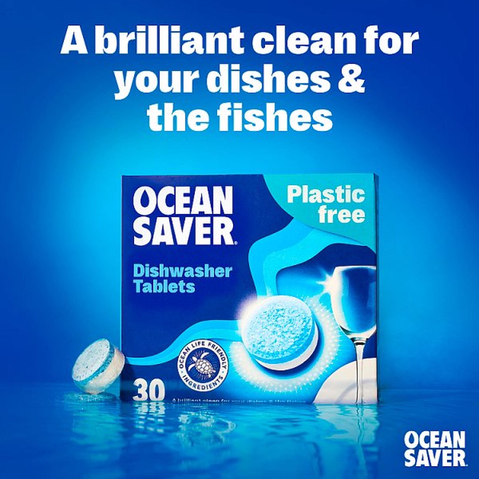 OceanSaver Plastic Free 100 Eco Dishwasher Tablets 1400g