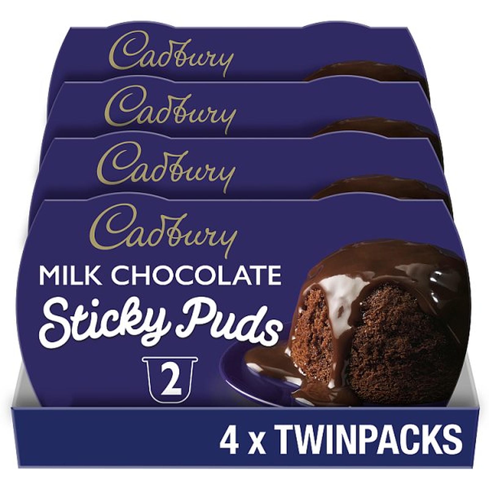 Cadbury Milk Chocolate Sponge Pudding Cake Desserts Pots 2x95g