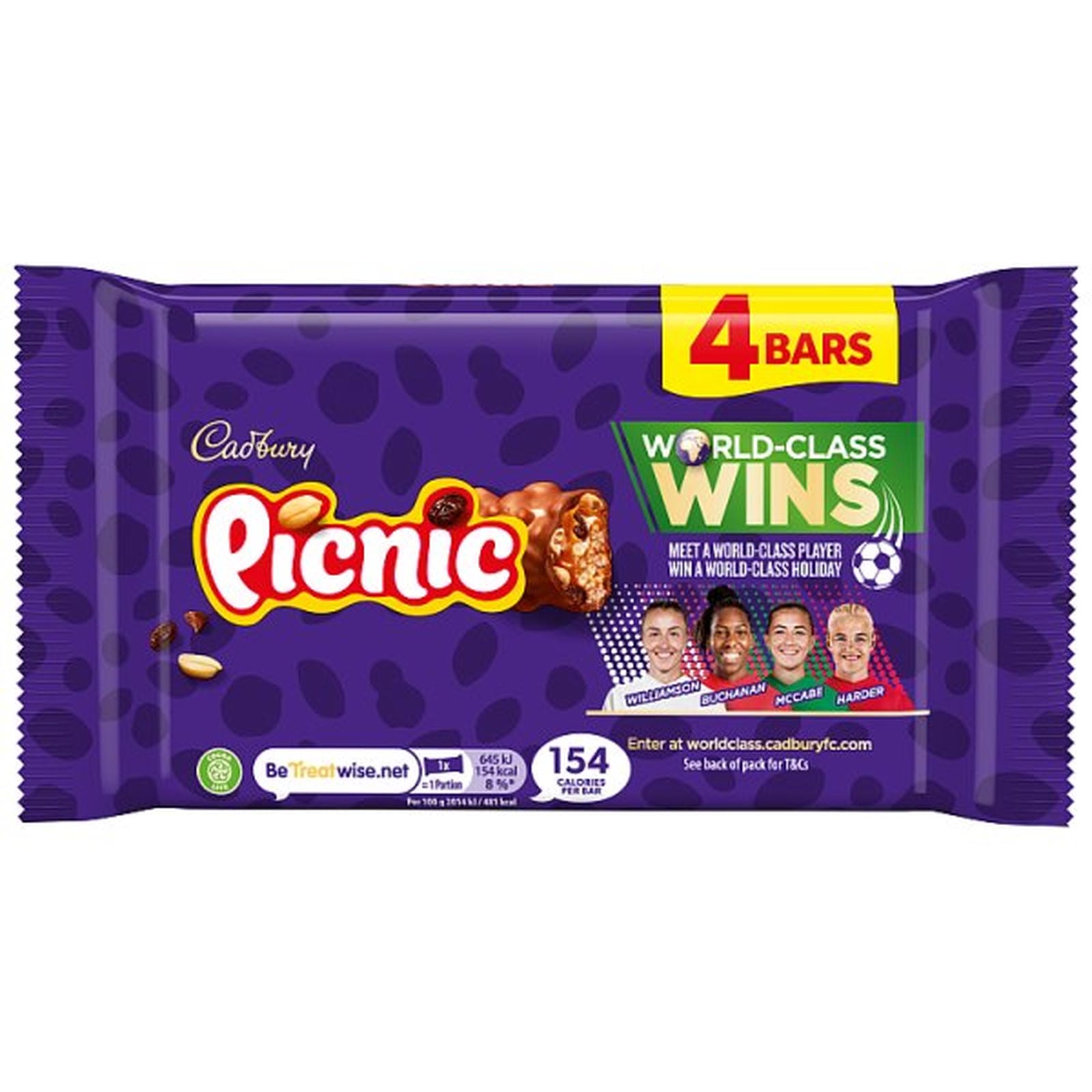 Cadbury Picnic Chocolate Bar 4 Pack Multipack 128g (4 x 32g)