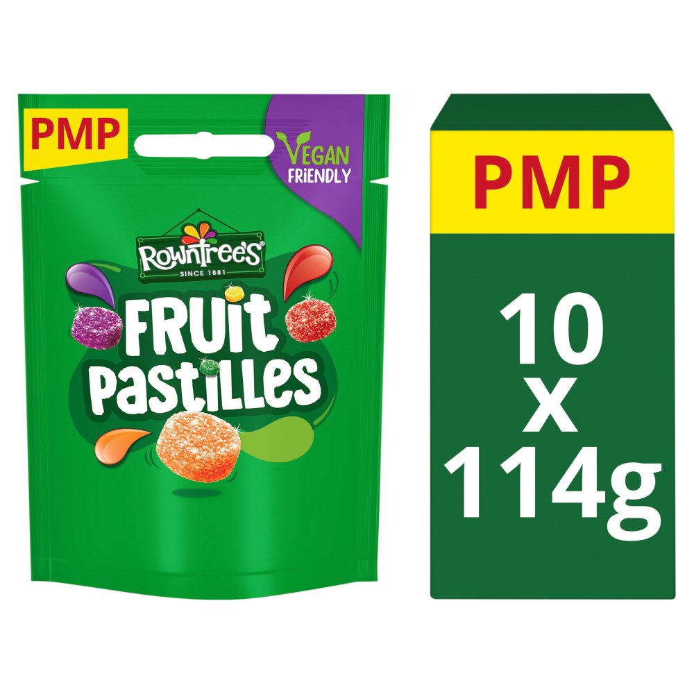 Rowntree's Fruit Pastilles Sweets Sharing Bag 114g PMP £1.25 – 10 x 114g