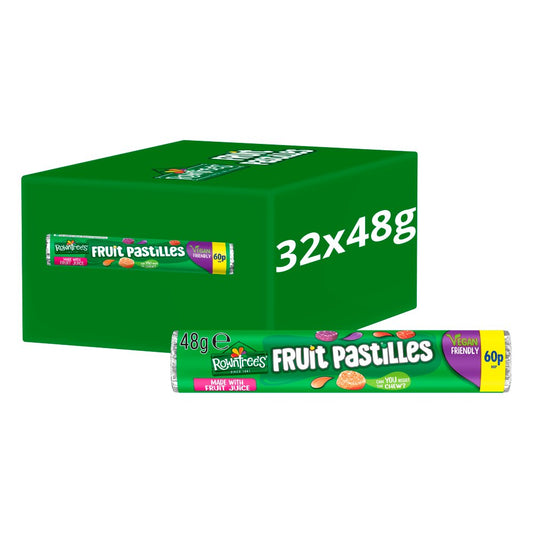 Rowntree's Fruit Pastilles Sweets Tube 48g PMP 60p – 32 x 48g