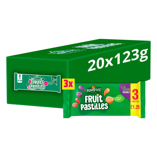 Rowntree's Fruit Pastilles Sweets 3 Pack Multipack 123g PMP £1.25 – 20 x 3x41g