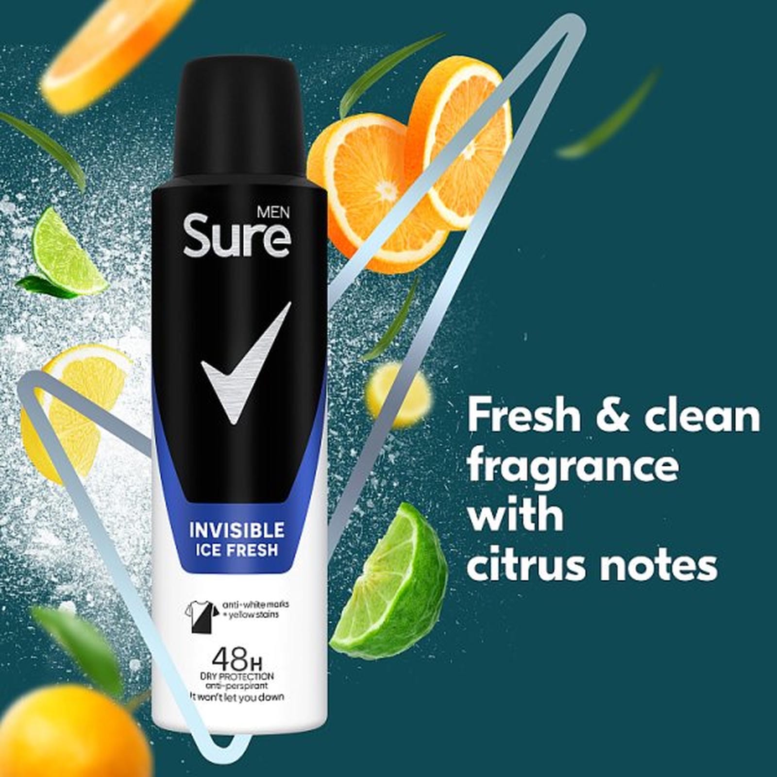 Sure Men Antiperspirant Aerosol Invisible Ice Fresh 150 ml