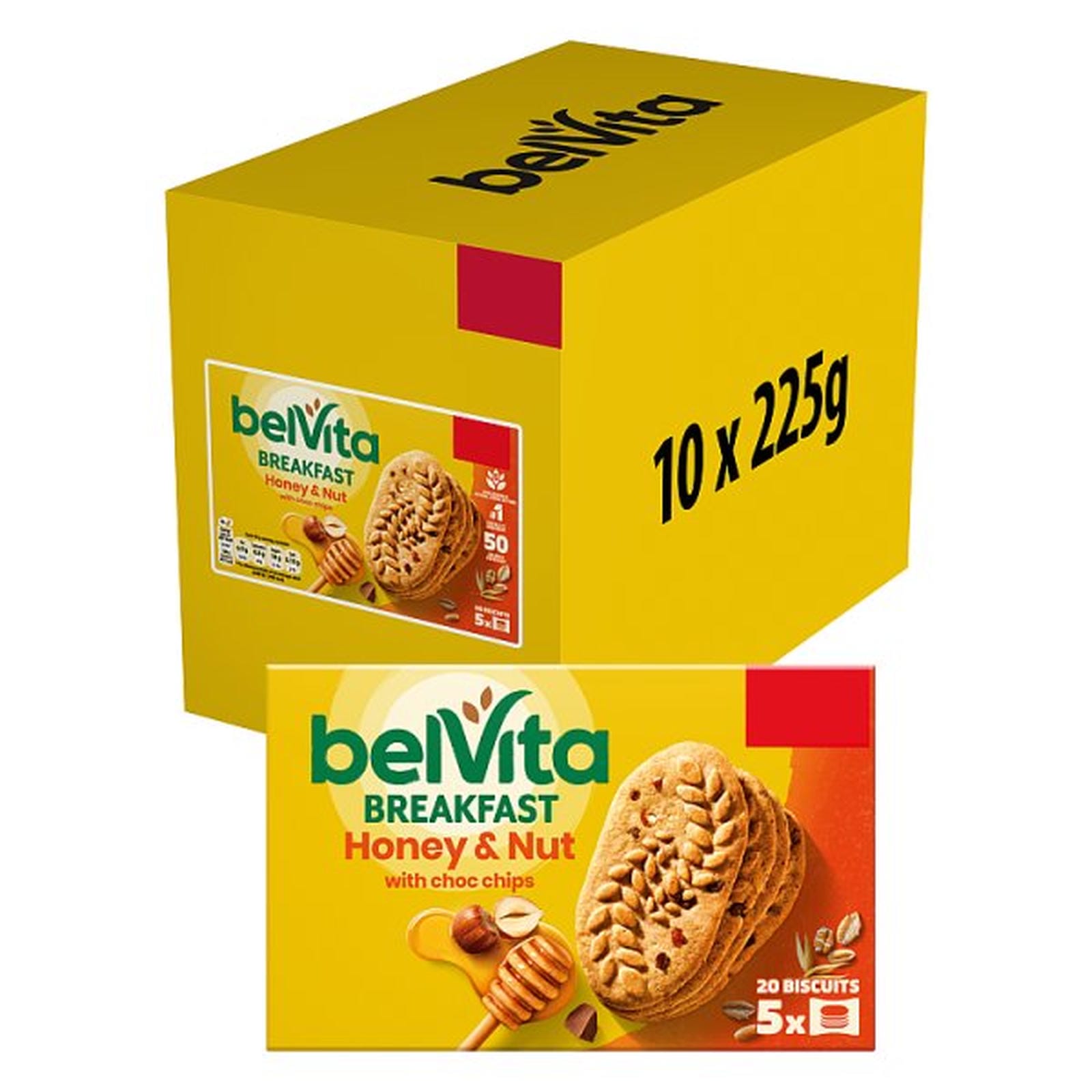 Belvita Honey & Nut with Chocolate Chips Cereal Snack Bars Multipack £1.49 PMP 225g (5 x 45g)