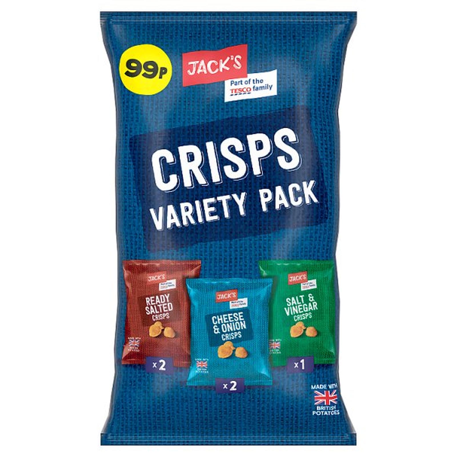 Jack's Crisps Variety Pack 5 x 20g