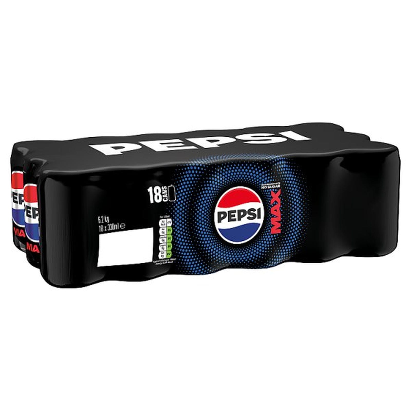 Pepsi Max No Sugar Cola Cans 18 x 330ml