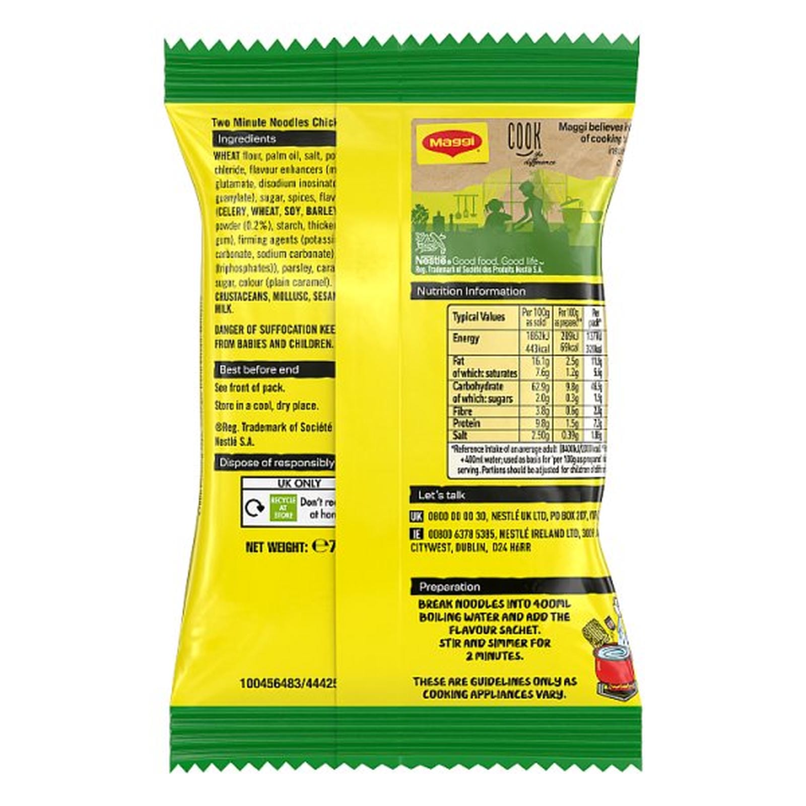 Maggi 2 Minute Authentic Malaysian Chicken Noodles Multipack 5x74g