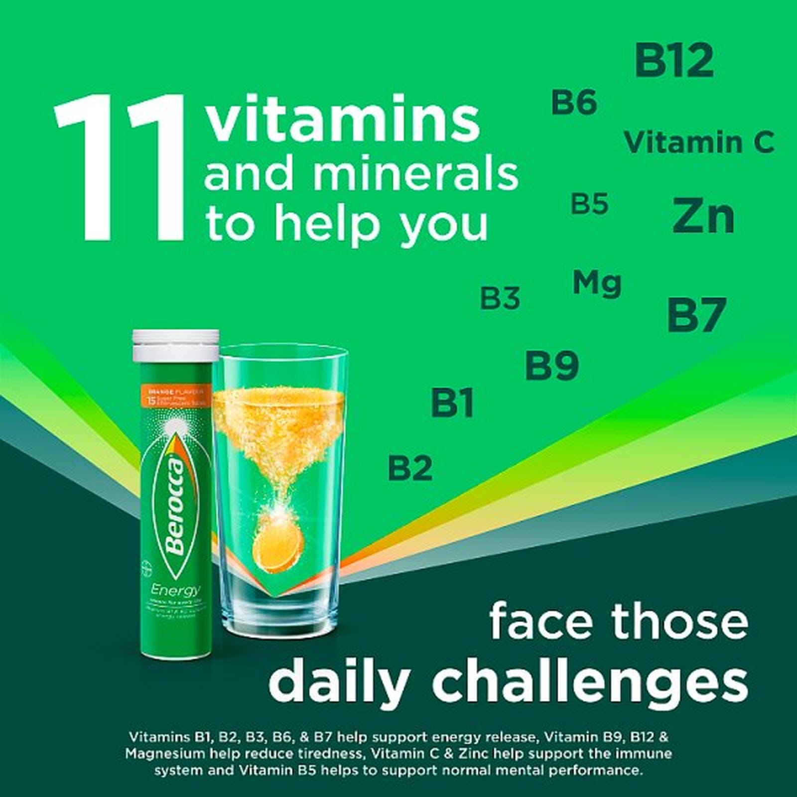 Berocca Natural Orange Flavour 15 Sugar Free Effervescent Tablets