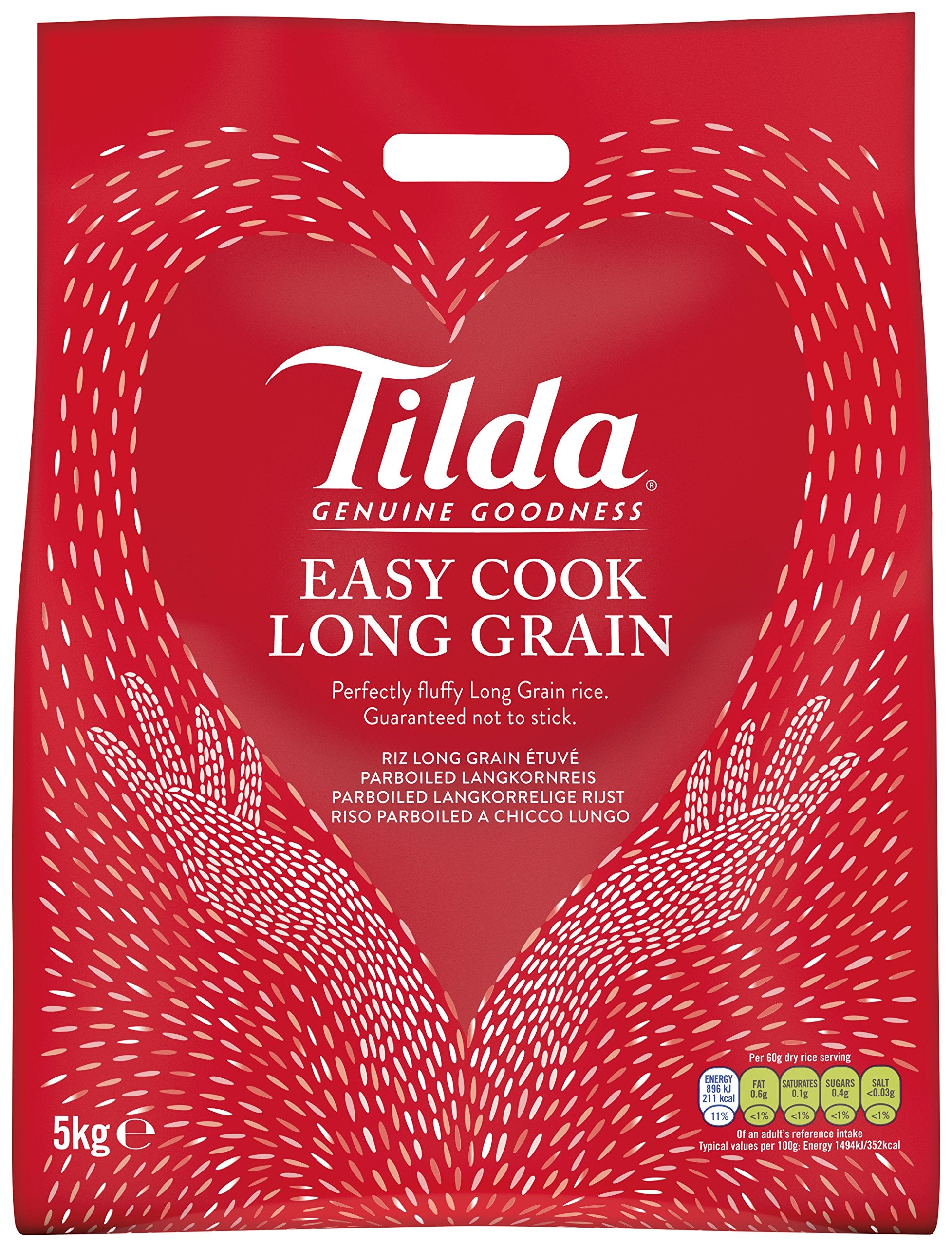Tilda Rice Easy Cook Long Grain Rice For Everyday Quick Meals Ready In Minutes 5kg 1 x 5kg