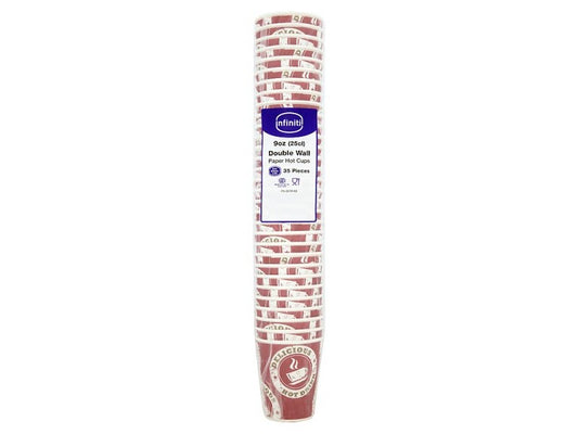 Infiniti 35 Double Wall Paper Hot Cups 9oz (25cl) – 1 x 35s