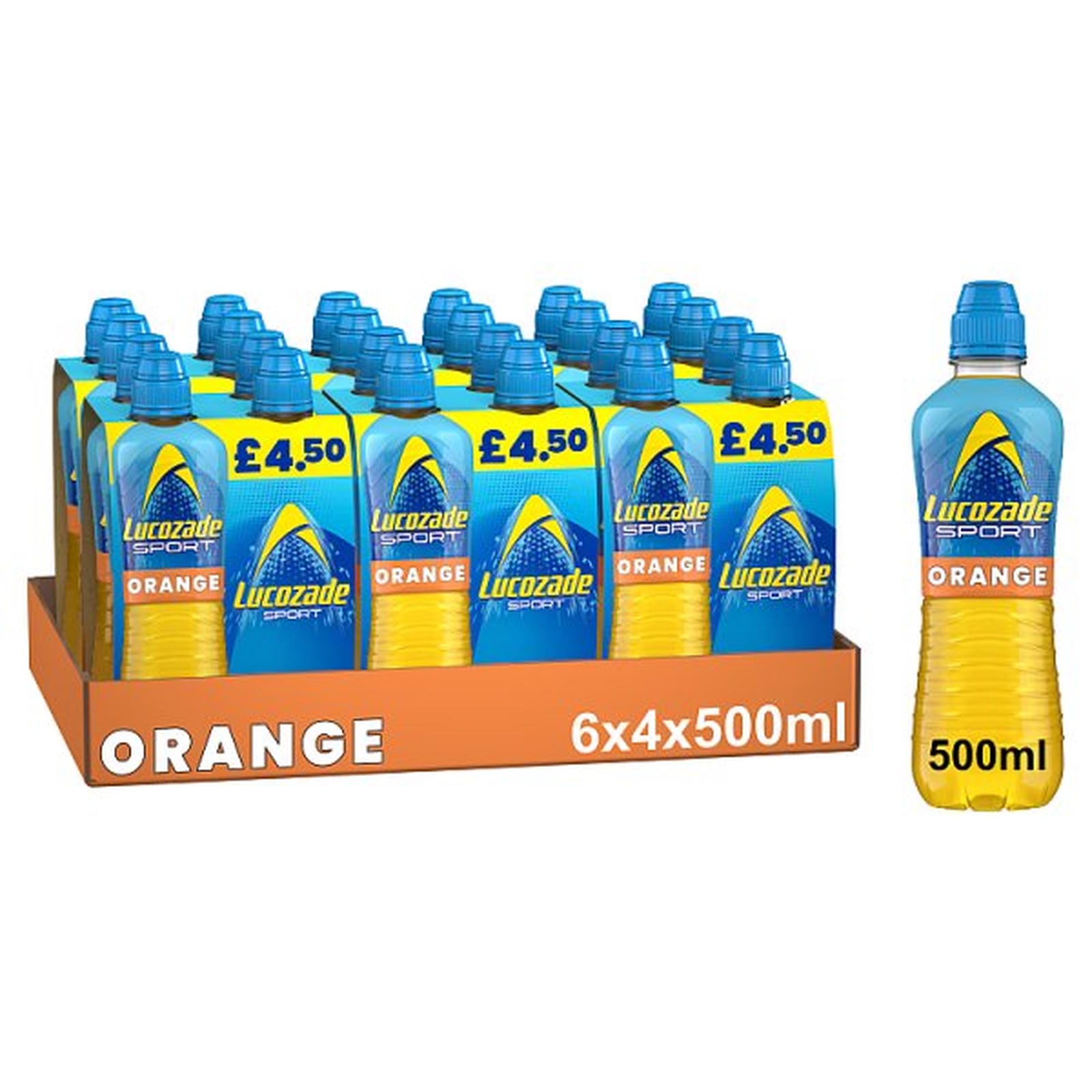 Lucozade Sport Drink Orange 4 x 500ml PMP £4.50