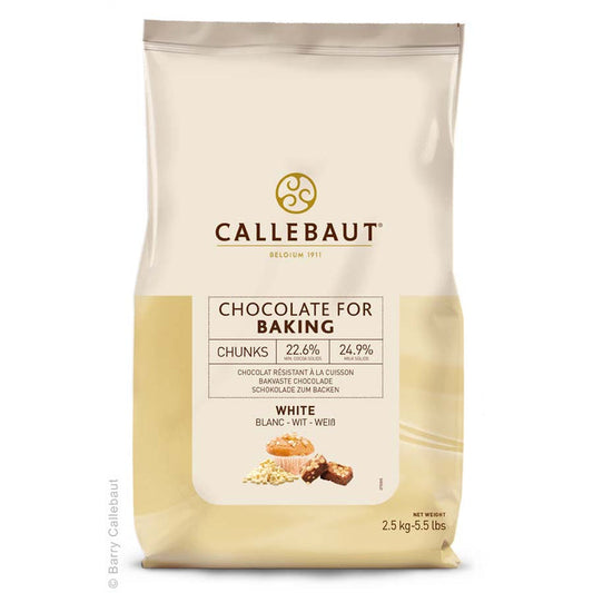 Callebaut Chocolate for Baking Chunks White 2.5kg – 1 x 2.5kg
