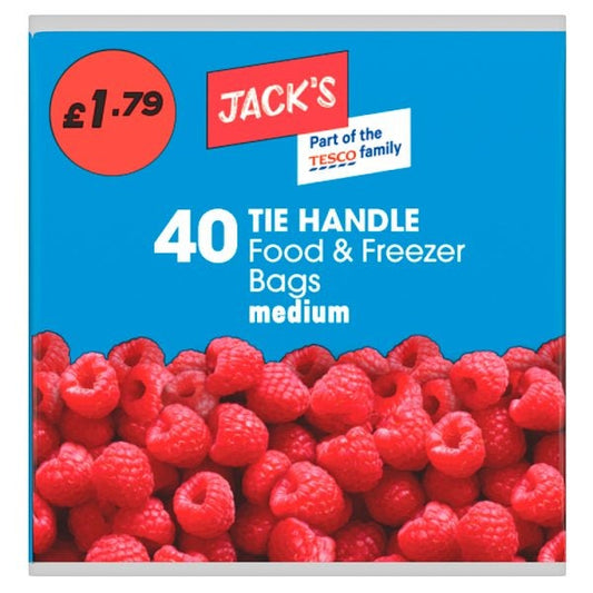 Jack's 40 Tie Handle Food & Freezer Bags Medium – 60 x 40pk