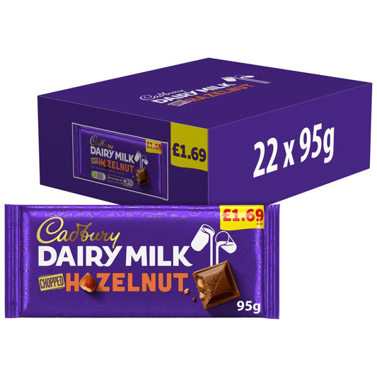 Cadbury Dairy Milk Chocolate Bar 95g PMP £1.69 – 22 x 95g