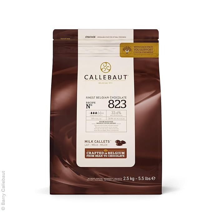 Callebaut Callets Milk Chocolate Finest Belgian 2.5kg 8 x 2.5kg Bulk Foodservice