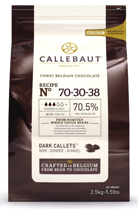 Callebaut Finest Belgian Chocolate 70% Extra Bitter Callets 2.5kg – 8 x 2.5kg