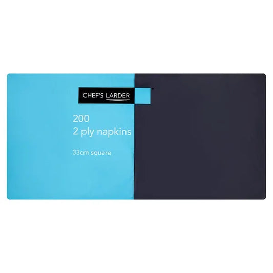 Chef's Larder 200 2 Ply Black Napkins 33cm Square – 10 x 200s