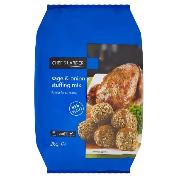 Chef's Larder Sage and Onion Stuffing Mix Dried 2kg Case Catering Size Servings Approx 200