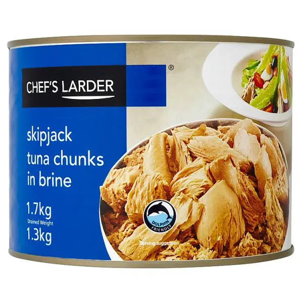 Chef's Larder Canned Tuna Chunks In Brine Skipjack 1.7kg 1 X 1.7kg Retail Foodservice
