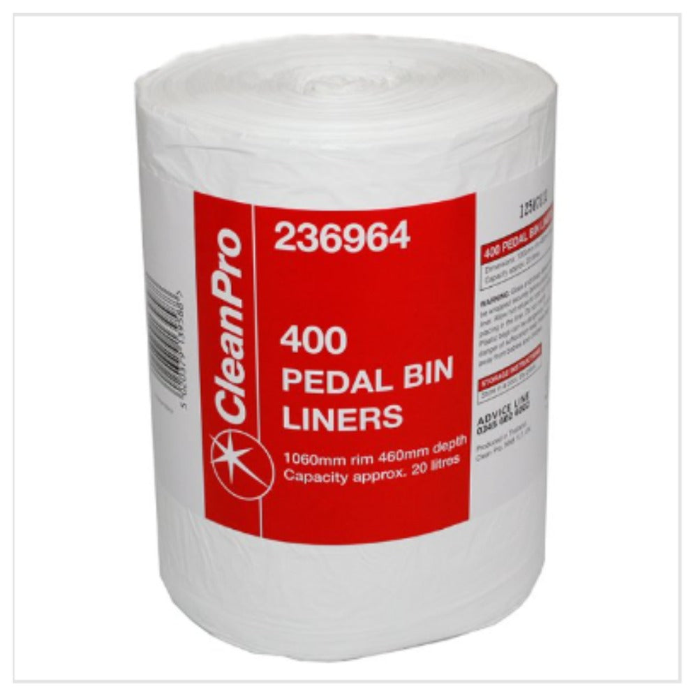 CleanPro Pedal Bin Liners Disposable For Foodservice Use 400 Count 1 Pack Front Of House Use