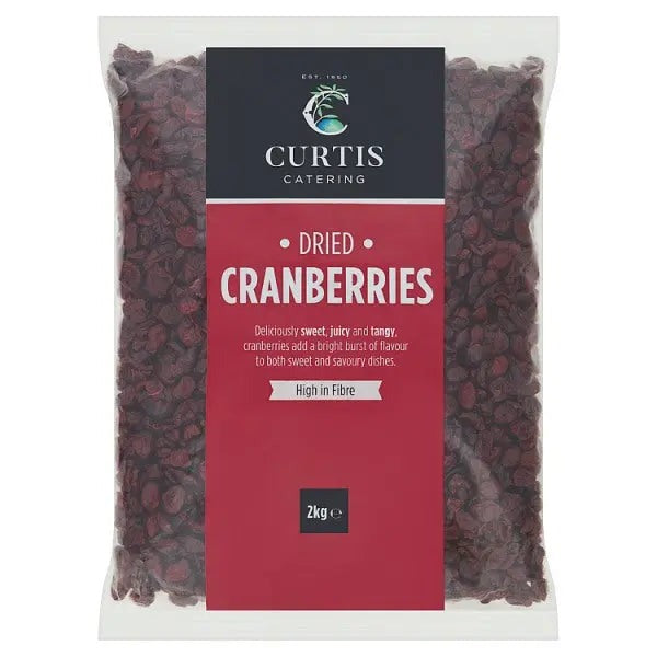 Curtis Dried Cranberries Catering 2 Kg Foodservice Pack Suitable For Bakery, Desserts, Toppings And Catering Use